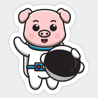 pig astronaut Sticker